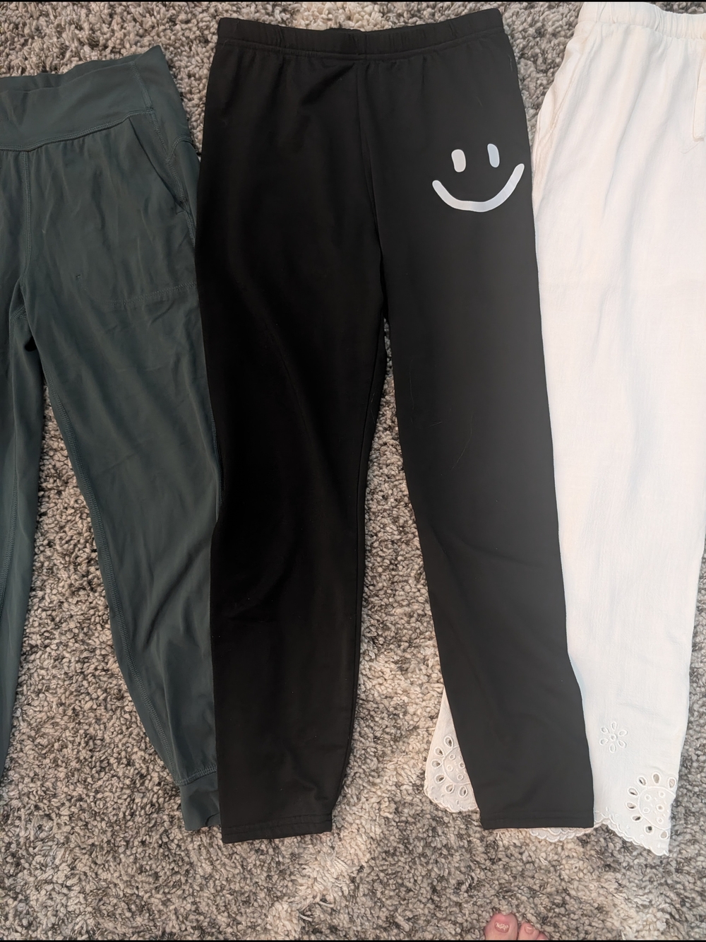 Kids Black Jogger Pants with Smiley Graphic